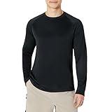 Amazon Essentials Herren Langärmeliges, Schnell Trocknendes Bade-T-Shirt, Uv-Schutzfaktor 50, Schwarz, XL