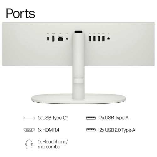 Image of HP 2022 All-in-One Desktop Computer, 23.8 inch Full HD Touchscreen, AMD Ryzen 5 3500U Processor, AMD Radeon Vega 8 Graphics, 16GB RAM, 1TB SDD, Webcam, Windows 11 Home