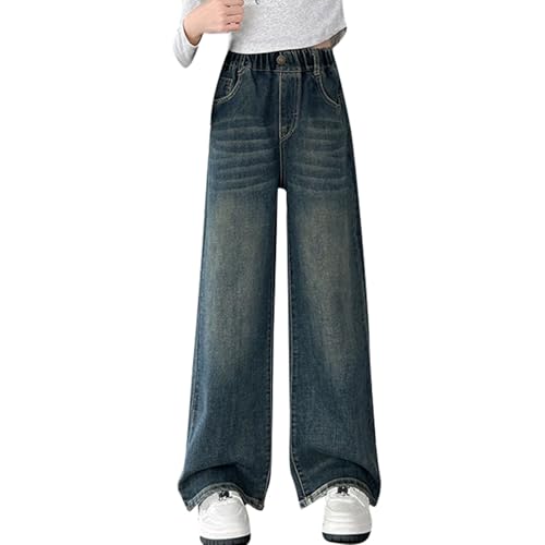 Toddler Barrel Jeans Flannel Lined Elastic High Waisted Basic Jeans Soft Cotton Girls Long Jeans Size 10-12 Tall