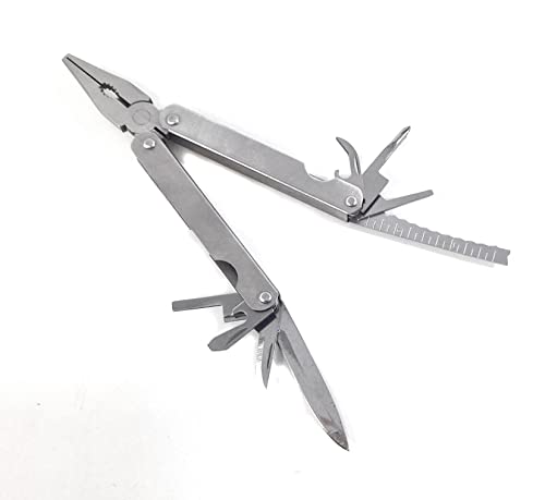 Foto von QMBasic 2X 200 kg Stahl KlappBock im Set mit Multitool | Black Line Teleskop Unterstellbock 7-Fach verstellbar bis 130 cm Stützbock Gerüstbock Metallbock klappbar