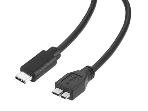USB C to Micro USB Cable - Compatible with Western Digital, WD, Seagate, Lacie, Samsung, Sandisk, Toshiba, Transcend External Portable Hard Drive, Mobile, Camera - Type C 3.1 to Micro B 3.0 (1M)