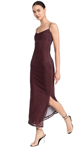 Miaou Women's Thais Dress, Black Polka Dot, L