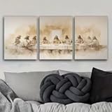 Rumlly Das letzte Abendmahl – Wandposter auf Leinwand, Kunstdruck für moderne Schlafzimmer- und Wohndekoration (30 x 40 cm x 3/Rahmenlos)