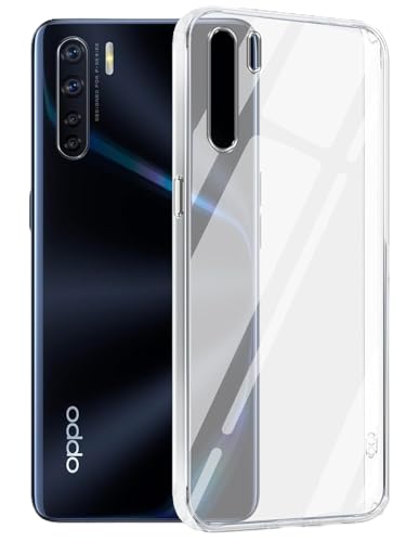Image of JANAK RAJ Hard Crystal Clear Back Case Cover Compatible with Oppo F15 / A91 / Reno 3 | Feather Thin | 100% Transparent Clarity | Non Yellowing | Ultra Light Weight | Scratch Resistant Polycarbonate