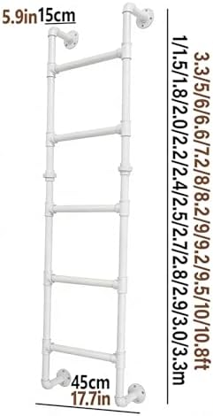 Wall-Mounted 5ft Metal Step Ladder for Basement Window Egress, Customizable White Fire Escape Ladder, Easy Installation & Durable Design