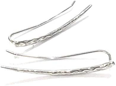 Ear Climber Earrings Long Sterling Silver Climbers Crawler Bar Studs
