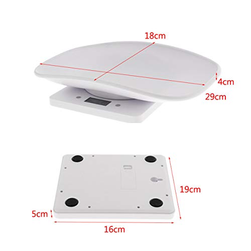 SH-RuiDu Digital Pet Scale, Small Animal Scale LCD Display Weighting Scale with Comfortable Curving Platform for Puppy/К itty/Hamster/Hedgehog/Food 22 Pound (lbs) 11inch - Thumbnail 6
