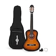Ideal for smaller players, this Gear4music Classical has a shorter scale length and a more compact body. This makes playing fun, comfortable, and better for young players taking their first steps in music. This guitar is made from laminated linden, w...