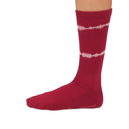 Image of TAVI Kai Crew Grip Socks for Women - Pilates Socks with Non-Slip Grips, Arch Support - Wear for Yoga, Barre, Studio Workouts