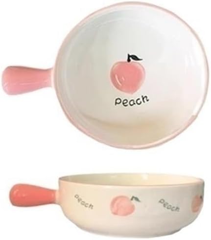 Baking Dishes 600ML Circular Double Ear Handle Baking Tray Ceramic, Home Oven Hand Drawn