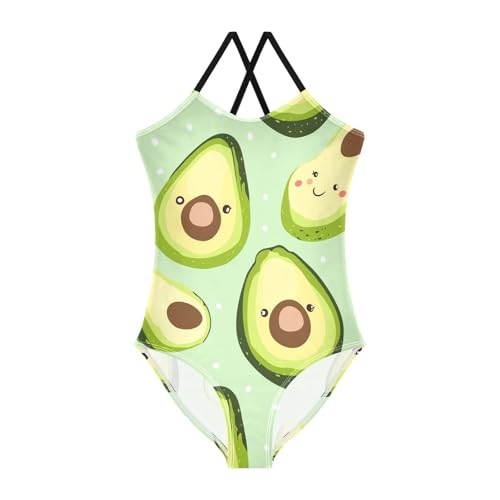 KLL Funny Avocado Girls' 1 Piece Swimsuits Summer Swimming Suits Adjustable Strap Cute