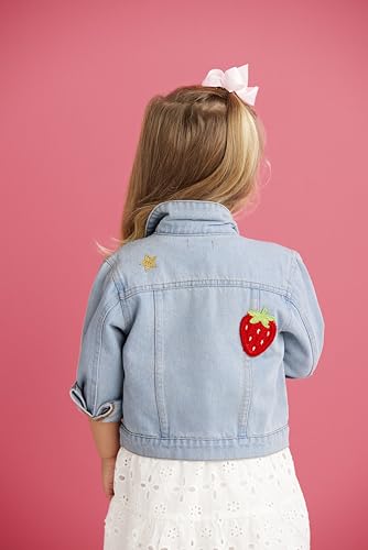 Mud Pie Girl Denim Ruffle Patch Jacket3