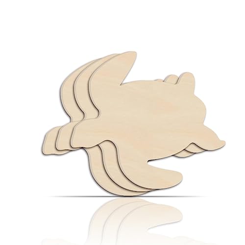 BENECREAT 3Pcs Sea Turtle Wooden Cutouts, Unfinished Wooden Tortoise Cutouts