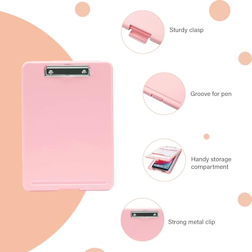 Image of oddpod Praise A4 Clip Pad /Clipboard with Storage Case for Paper and Document Storage 83002 (Light Pink)