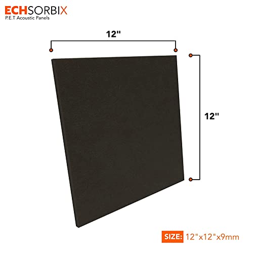Image of ECHSORBIX PET Soundproof Acoustic Wall Panels 4 Pcs for Bedrooms, Home Theaters, Offices, Music Studios - 12 inch12 inchx0.4 inch - Easy to Install - Sound Absorbing Home Decor Wall Panels