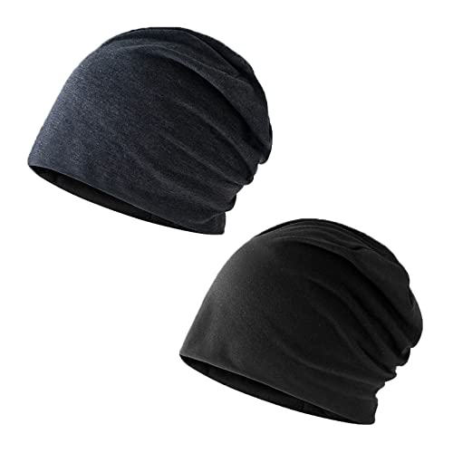 NITAIUN 2 Stück Slouch Beanie Mütze, Unisex Elastic Haube Herren...