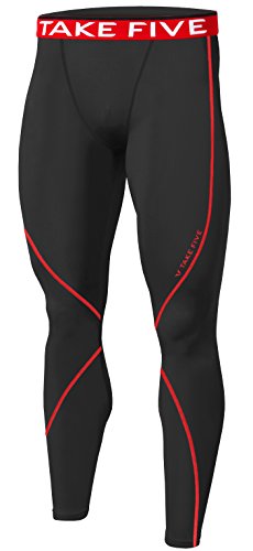 New Men Sports Winter Warm Thermal Skin Tights Compression Base Under Layer Long Pants (S, NP513 Black)