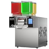 Nihig スノーフレーク製氷機、業務用自動スノーフレークアイスマシン、スノーコーンスラッシーメーカー、小型かき氷機、110v 業務用アイスクリームかき氷機、速度調整可能、スムージー、ミルク、アイスクリーム、スラッシー用、レストラン、スーパーマーケット、カフェ用 (120kg/日（4つのバレル）,タッチスノーフレーク製氷機)
