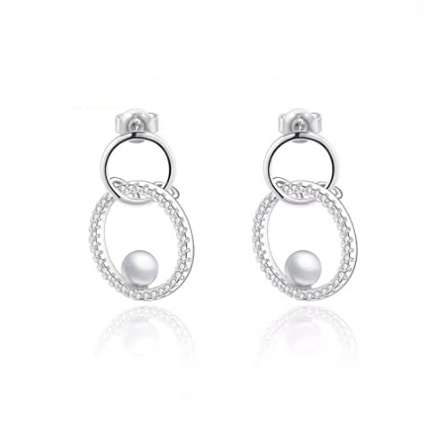 Boucles d'oreilles perles d'eau douce rondes et bijoux fins suspendus pour femme moderne