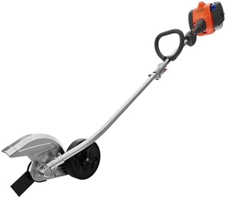 Husqvarna 122LKE Gas Edger, Multi-Purpose Tool with Lawn Edger Attachment, Features 6-Inch Adjustable Wheel and Curved Shaft