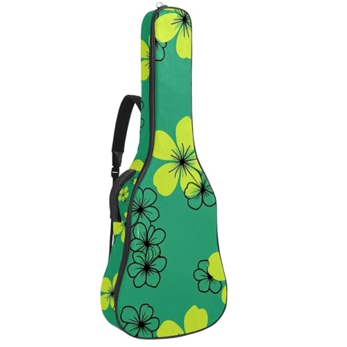 NUEAHEDN Acoustic 40/41/42 Inch Flower Large Capacity Guitar Gig Bag 0.4Inch Extra Thick Sponge Overly Padded, with Two Storage Pockets, Waterproof Guitar Case