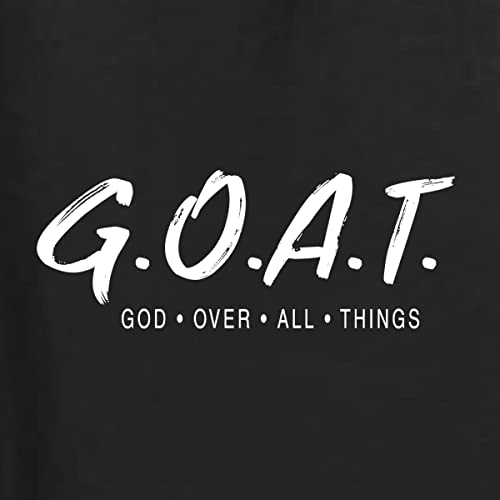Wild Bobby GOAT God Over All Things Inspirational/Christian Unisex Graphic Hoodie Sweatshirt, Black, Small2