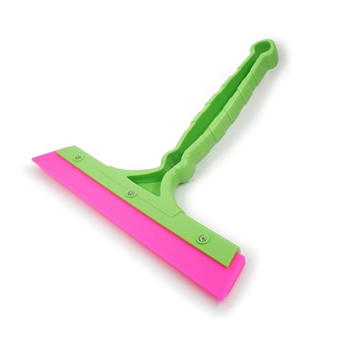 Image of 7.87'' Silicone Squeegee, 2 Pack 11.81 * 15.74'' Microfiber Glass Cleaning Cloth, Lint Free, Rubber Water Blade, Kitchen Countertop, Window Tint, Glass Door, Bathroom Mirror, Green