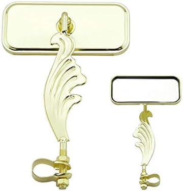 Left All Gold Wing Rectangle Bike Mirror. Bike mirror, bicycle mirror, bike accessory, bicycle accessory.