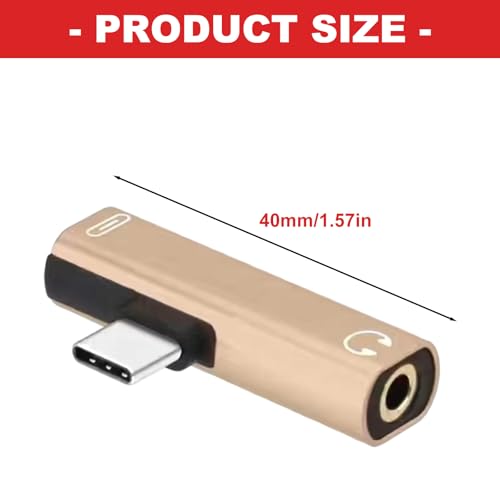 EXQIOUR Adaptateur USB C en aluminium de qualité supérieure pour casque de 3,5 mm avec double puce pour la musique et le chargement simultané USB C – vue 4