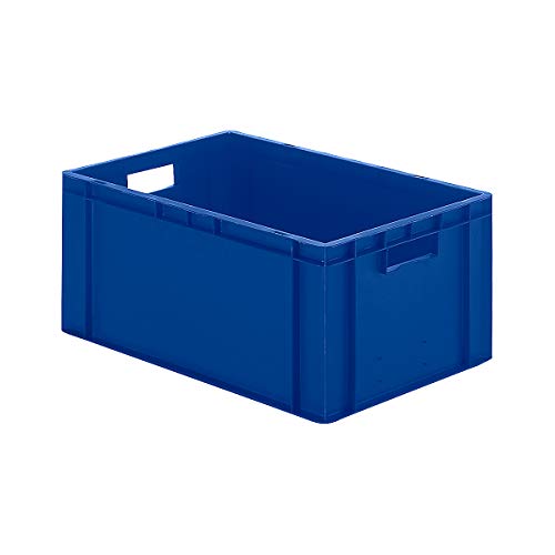 Bac gerbable normes Europe à parois et fond pleins - L x l x h 600 x 400 x 266 mm - bleu, lot de 5 - bac en plastique bac gerbable bacs gerbables conteneur de stockage conteneur en plastique Bac de