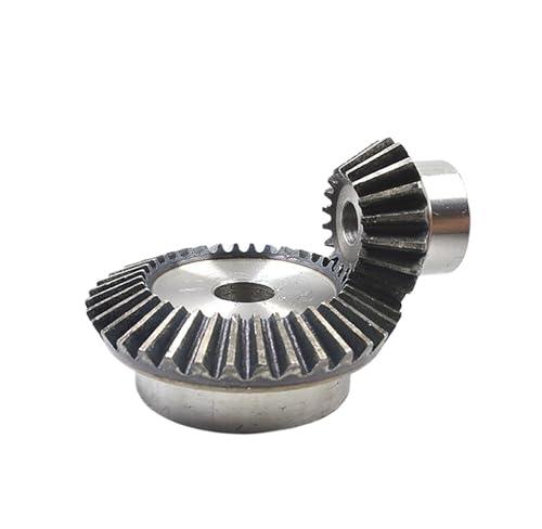 Bevel Gear Pinion Hardware Mechanical 1Pair 1:2 Bevel Gear Gear Steel 1.5M 20Teeth + 40Teeth Process Hole 90 Degrees Meshing Angle Steel Gears