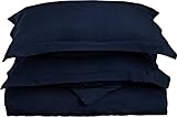 Elegance Linen 1500 Thread Count Wrinkle Resistant Ultra Soft Luxurious Egyptian Quality 3-Piece Duvet Cover Set, Full/Queen, Navy Blue