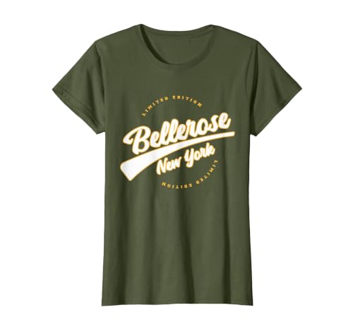 Retro Athletic Bellerose NY Clothing T-Shirt, Women, Olive Green, Small