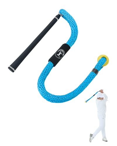 Cusprtm Golf Swing Trainer Rope with Real Standard Club Grip Authentic Tour Feel for Speed & Lag Rope Golf Swing Trainer for Timing Warm-up Golf Training Rope with Soft Safety Head (Blue)