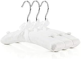 HANGERWORLD 3 Childrens White Satin Padded 30cm Coat Clothes Top Garment Hangers Baby Toddler
