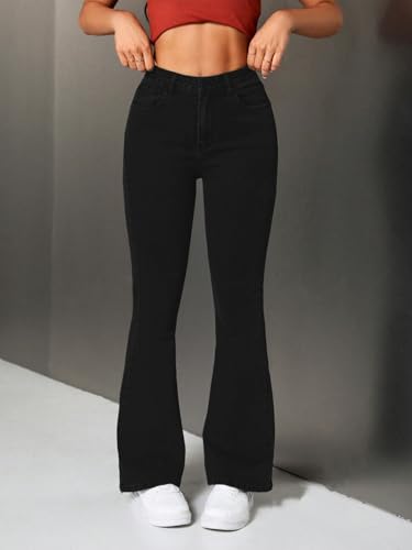 Image of TOPLOT Women's Jeans | Bootcut Fit Design | Trendy Fashion Stylish Look Structure |Regular Pant Baggy High Waist | Comfortable Wear | Easy Movement Fit | Casual & Everyday Wear (5155)