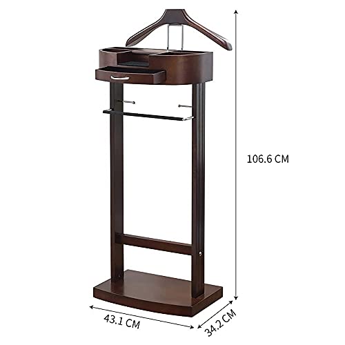 FOLREORP-Valet-Stand-with-Drawer-Wardrobe-Valet-Wood-Suit-Valet-Rack-Freestanding-Contour-Hanger-Trouser-Shoe-Rack-Tie-Belt-Stand-Organizer-Easy-to-Assemble-for-Both-Living-Room-and-Bed-Ro