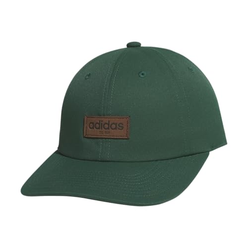 adidas Court Slight Pre Curve Brim Relaxed Crown Strapback Retro Style Hat Gorra de béisbol, Verde y Negro, Talla única Hombres