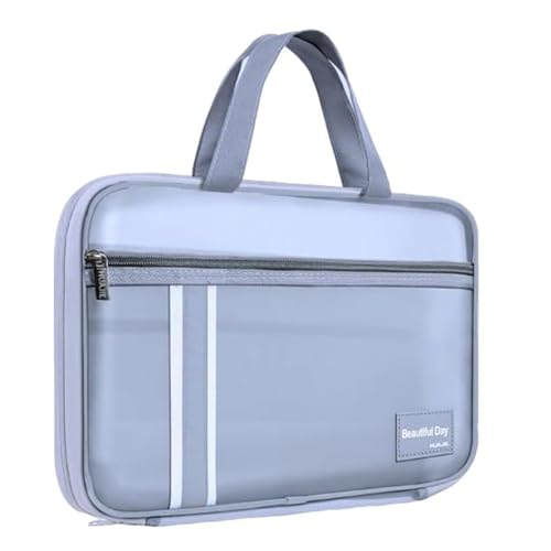 Bolsa Transparente de Malha Cinza para Documentos - Transporte Resistente para Livros, Arquivos, Tarefas, Materiais de Exame e Trabalho - Alça Durável com Espaço Ample