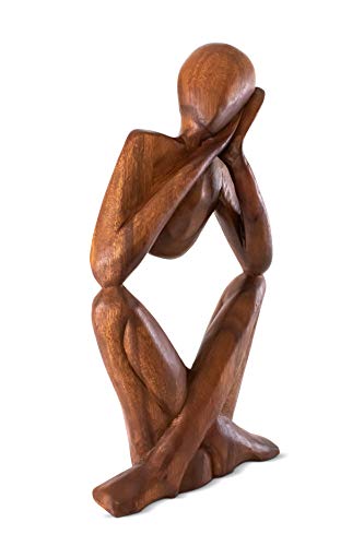 Estatua Abstracta de Madera Hecha a Mano de 12 pulgadas miniatura 3