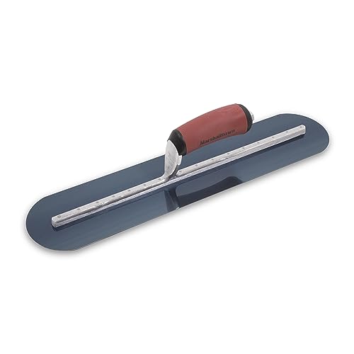 Marshalltown Fully Rounded Concrete Finishing Trowel Blue Steel Blade DuraSoft Handle 20 x 4 Assembled in USA MXS20BRD