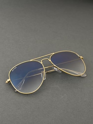 Image of GYNK Men's Aviator Sunglasses | Toughened Glass Lens | UV400 Protection | Lightweight Metal Frame Pilot Sunglasses for Driving, Travel, Outdoor Activities & Daily Wear