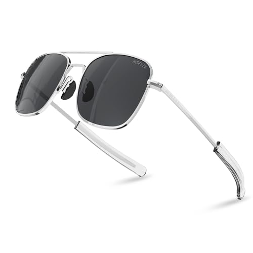 Image of Aviator Sunglasses for Mens Women 53mm TAC Polarized Lense Pilot Military Style Metal Frame with Bayonet Temples