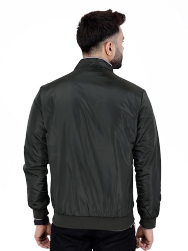 Image of Dollar Full Sleeves Bomber Jacket for Men | TPU Men's Standing Collar Lightweight Winter Jacket, Regular Fit