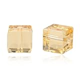 (50pcs) Brand: Adabele; faceted cube beads, 30 facets/cuts per bead; multiple facets to increase light reflectivity, and it adds magnificent sparkle to your jewelry or craft piece Material: crystalized glass materials, same as Swarovski crystals, but...