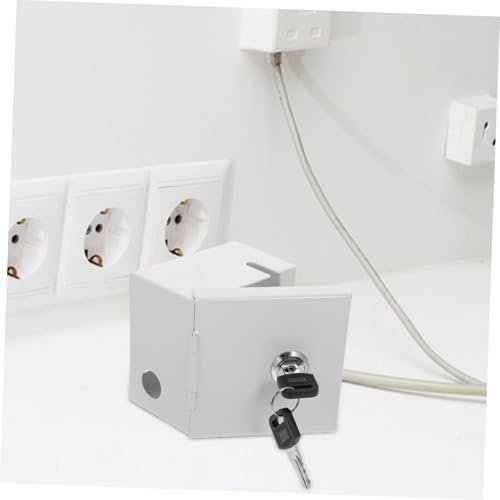 jojofuny Caja eléctrica resistente al clima para debajo del escritorio protector de cables, caja de salida de pared miniatura 4