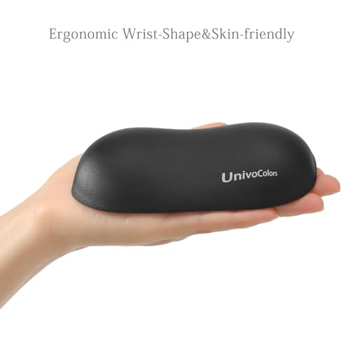 Image of UnivoColors Design-Wave Set of Wrist Rest,Artificial Sheepskin+Memory Foam+Ergonomic+Anti-Slip Gel, Resilience Support During Work and Gaming,Keyboard Accessory,Navy