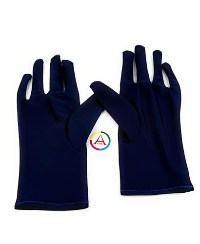 Image of Aone Premium Microfiber Lint Free Blue Hand Gloves 1 Pair Anti-Smear /Anti-Fingerprint for Quality Check /Scratch-free Handling for Jewellery /Diamond /Gemstone, Watch Boutique, Sun & Dust Protection
