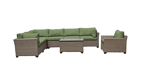 Tk Classics Monterey 8 Piece Outdoor Wicker Patio Furniture Set, Cilantro #TOP1
