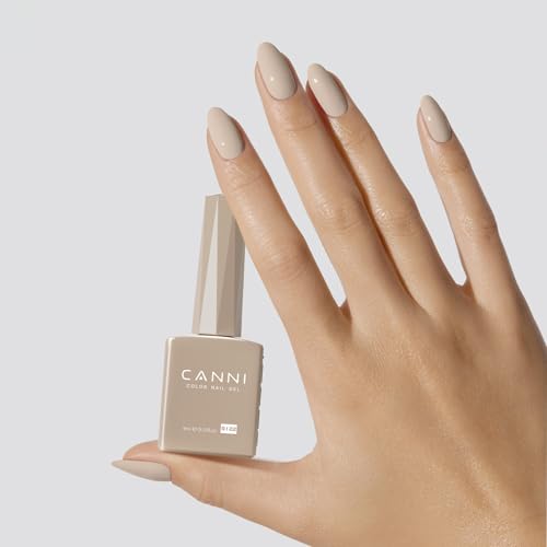 Image of CANNI Nude Gel Nail Polish, 1Pcs Nude Gel Polish Light Brown Color Nail Polish High Gloss Soak Off U V Nail Manicure Salon DIY